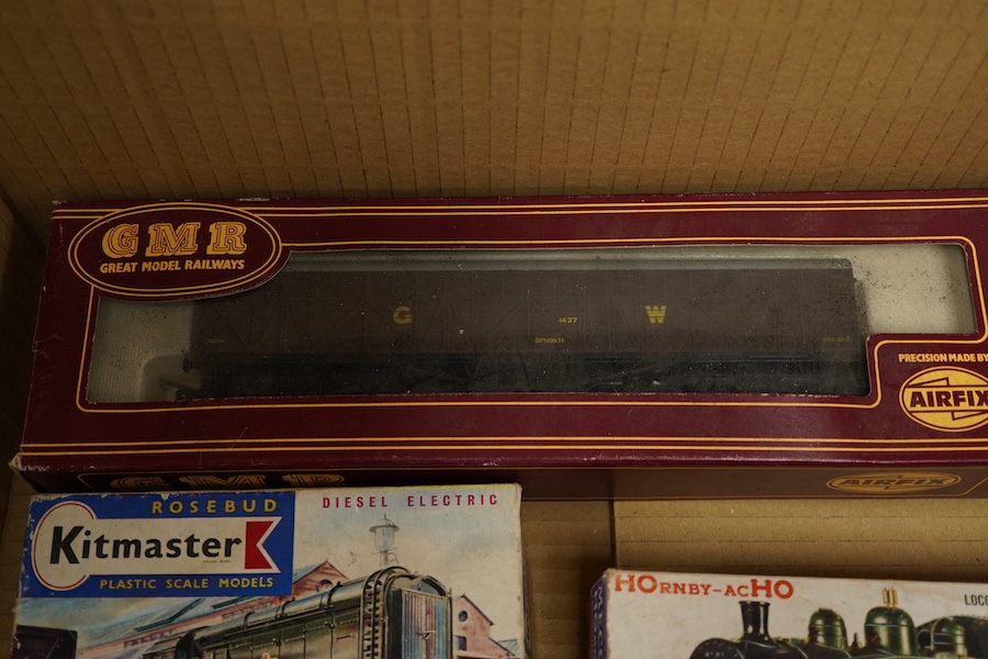A quantity of 00 gauge model railway by Tri-ang, Mainline, Dapol, Bachmann, GMR, Hornby Dublo, etc. including; nine steam and diesel locomotives, together with boxed and unboxed freight wagons, coaches, kits and other mo